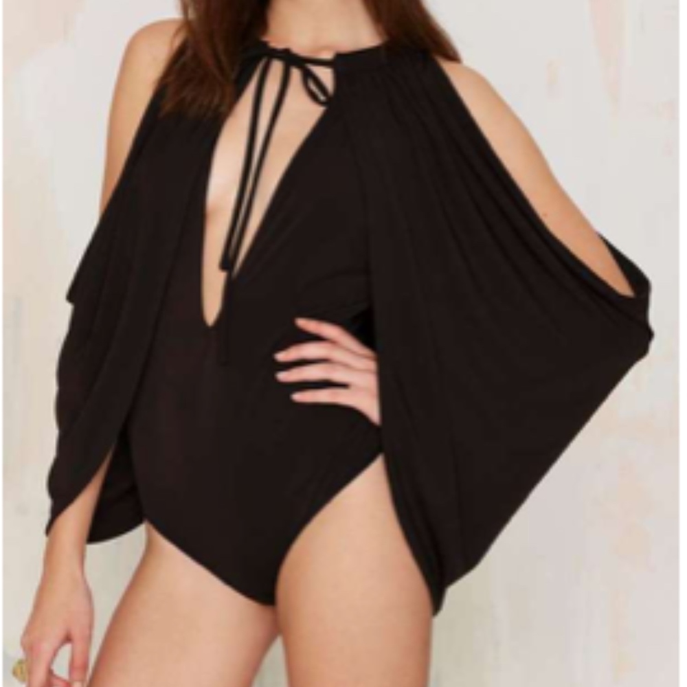 Hot Stuff Cold Shoulder Body Suit by Nasty Gal